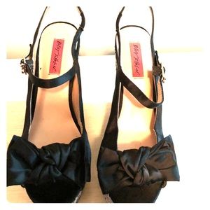 Black Betsy Johnson Wedges